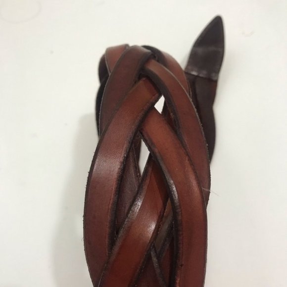 BANANA REPUBLIC ITALIAN LEATHER BRAIDED BELT - Picture 4 of 5